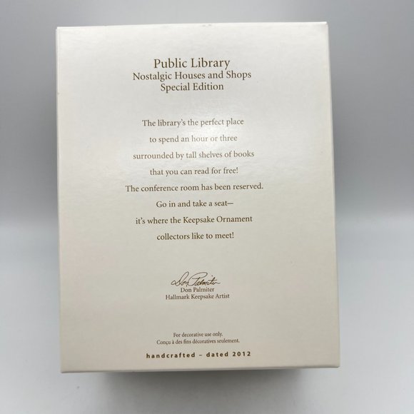 Hallmark Keepsake PUBLIC LIBRARY Ornament Special Edition 2012 New In Box - Picture 4 of 7
